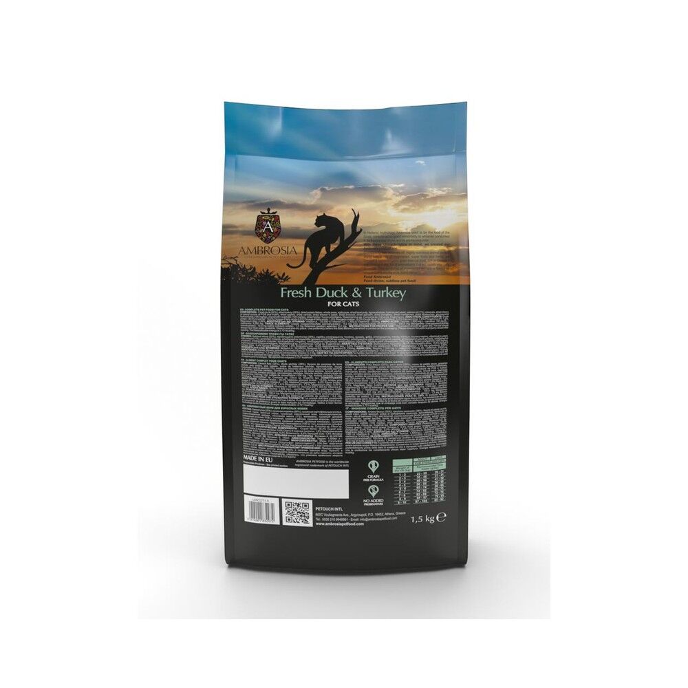 PE832972|20000 Ambrosia Classic Kattafóður - Fersk Önd & Kalkúnn 1.5Kg